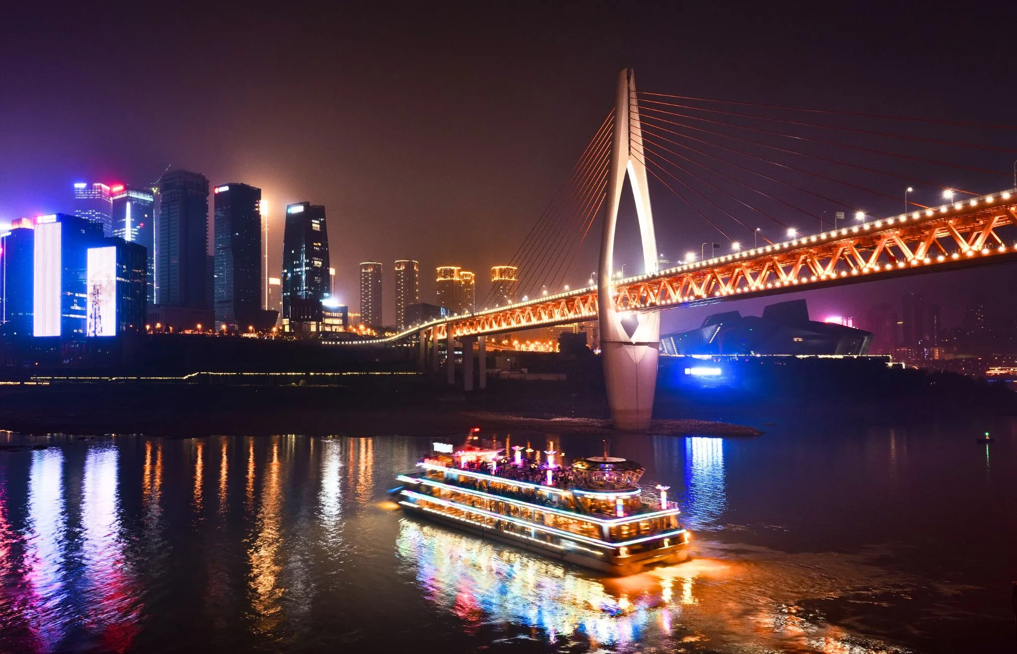 Crucero nocturno por los dos rios que ver en chongqing