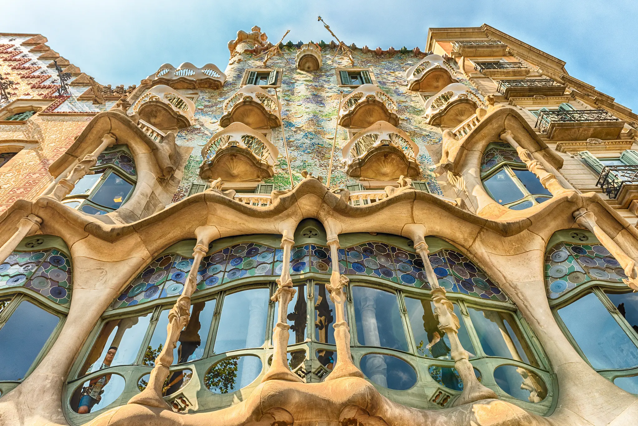 Fachada de la Casa Batlló, de Gaudí, en el paseo de Gracia