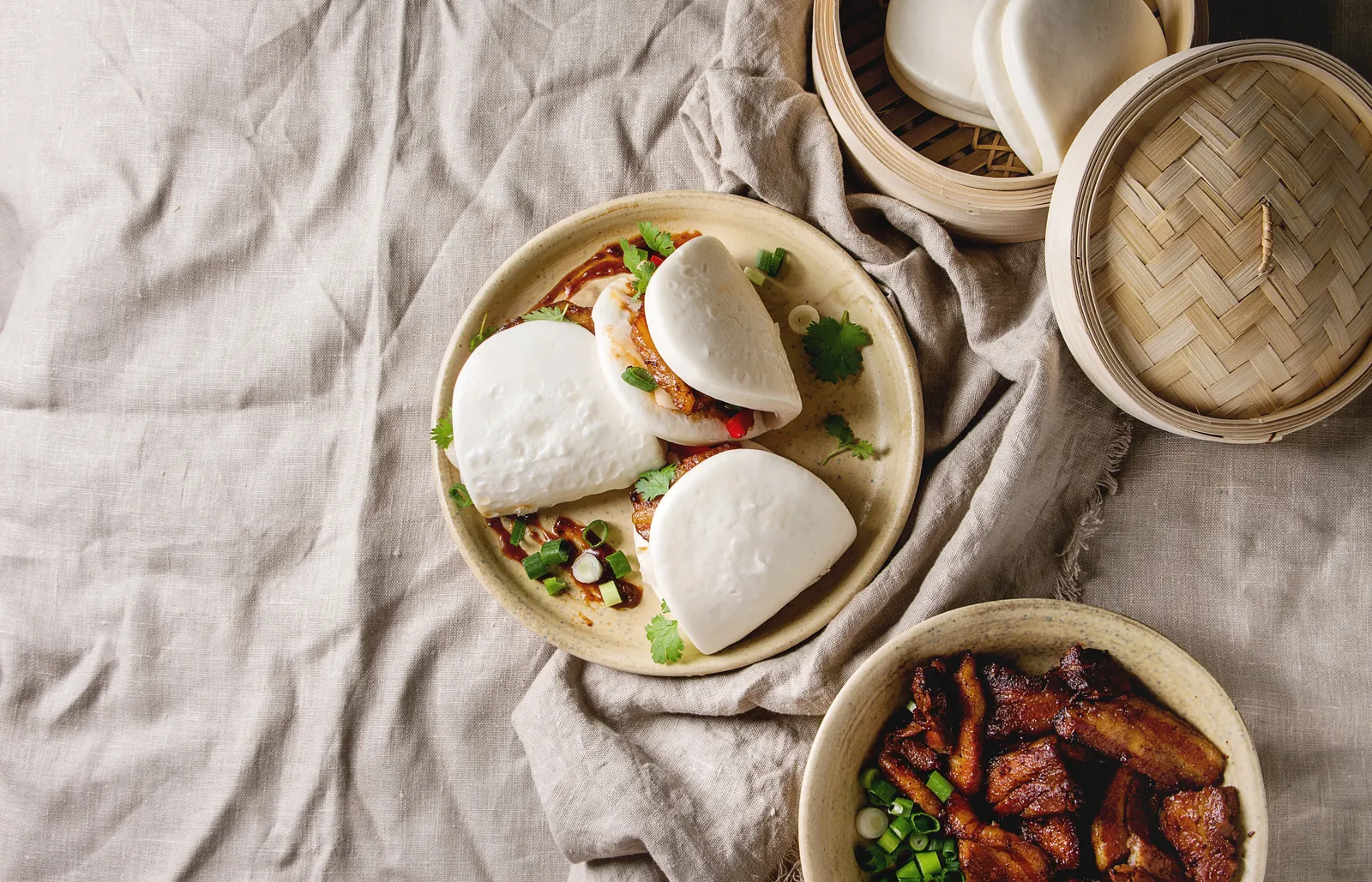 Gua bao, bollo al vapor relleno de panceta
