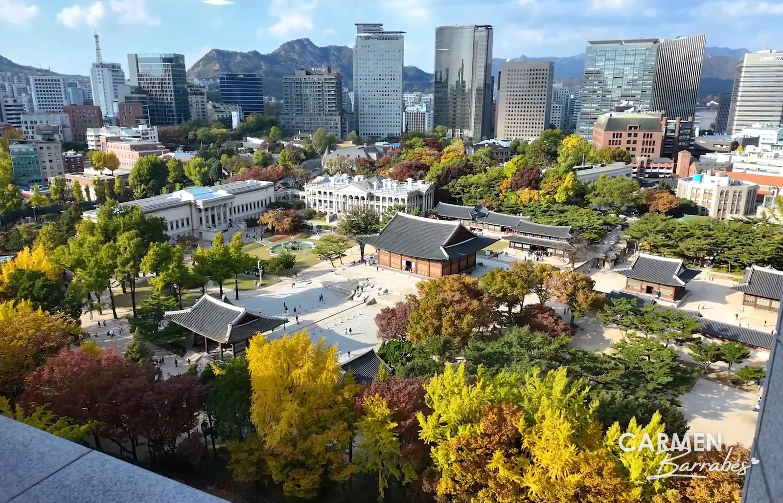 Palacio Deoksugung desde el mirador de Jeongdong