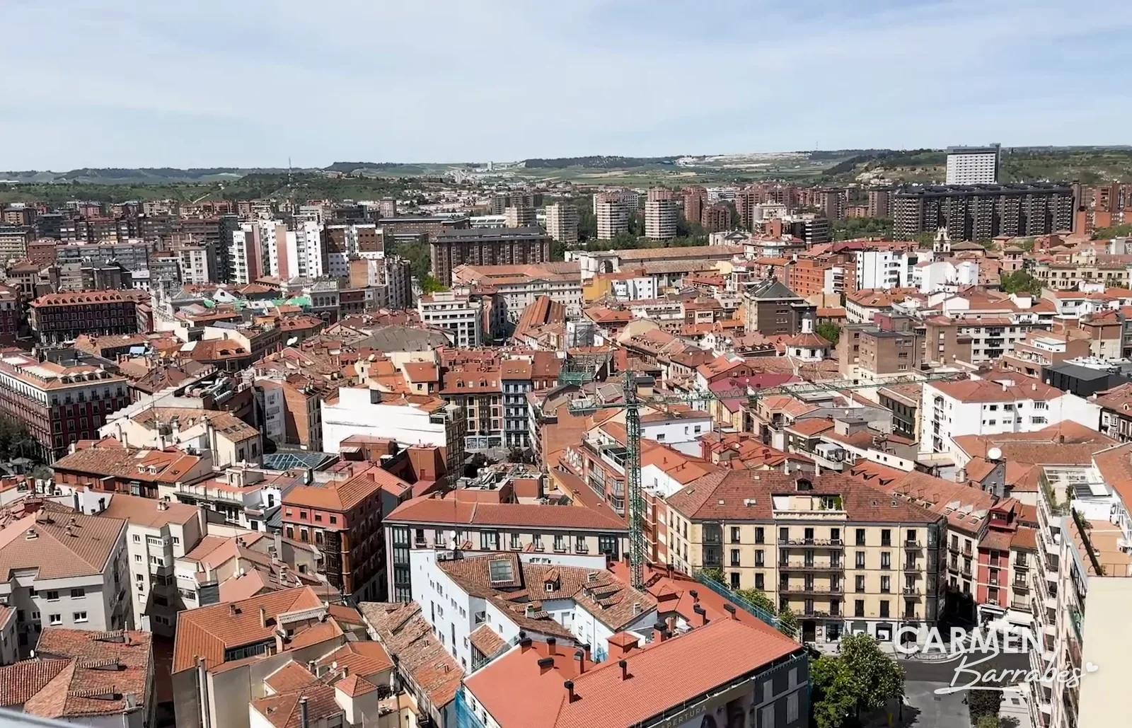Vistas de los tejados de Valladolid desde el mirador de la torre de la catedral